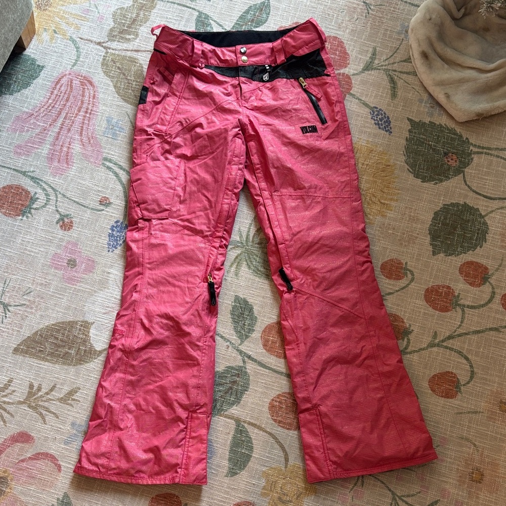 Volcom Ski Pants Size XS Sparkly Pink